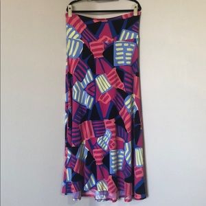 Multicolor geo print Large Lularoe maxi skirt